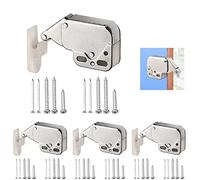 Srup 4 Piezas Mini Pestillo para Puertas, Resorte de Acero Automático Capturas, Cierres de Puerta de Armario de Doble Rodillo, Pestillo de Muelle Mini Latch Cierre Presión Puerta (con contraparte)