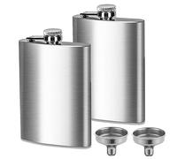 Srup 4 Piezas Petaca Portátil con Embudo, Licor Alcohol con Tapón de Rosca, Petacas de Acero Inoxidable de Rosca, Petacas de Acero Inoxidable, para Escalada, Camping, Barbacoa, Bar, Fiesta