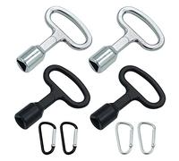 Srup Juego de 4 llaves triangular de metal de 9 mm, llave triangular con hebilla, elevador de cubo de ruedas (plata y negro)