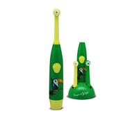 SRV Hub - Cepillo de dientes con batería para niños, cerdas suaves, cabezal giratorio con recargas, estilo tropical Toucan