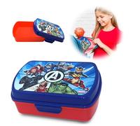 SRV Hub® Fiambrera para niños con personajes de dibujos animados caja de plástico de superhéroes para niños escolares caja de sándwich para niños pequeños tamaño de 16 cm (lonchera de los Vengadores)