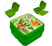 SRV Hub Into The Forest - Lonchera con 3 compartimentos, caja de aperitivos para niños, caja de seguridad con diversión para ir a la escuela, tamaño de 14 cm, a partir de 3 años,KL11510