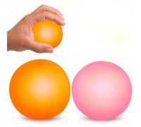 SRV Hub Juego de 2 bolas para perros que brillan en la oscuridad, juguetes sensoriales rosa y naranja, bolas de PVC duraderas no tóxicas de 6,5 cm para jugar por la noche, ejercicio interactivo al