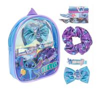 SRV Hub Juego de 8 accesorios para el cabello de Disney Stitch en mochila, lazo para el pelo, coletero, lazos para el pelo con clip para niñas, juego de belleza, relleno de calcetines, regalos de