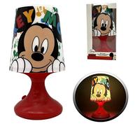 SRV Hub Lámpara de mesa de noche de Mickey Mouse de 18 cm, para dormitorio de niños, funciona con pilas, lámpara LED de regalo, lámpara de noche para sala de estar, lámpara de noche, fácil de poner y