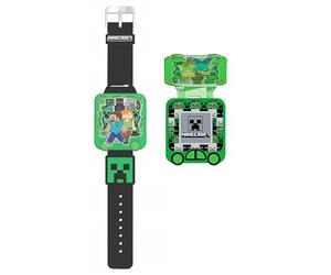 SRV Hub Minecraft - Reloj digital educativo - Reloj inteligente LED para niños con 5 divertidos juegos de aprendizaje, temporizador, alarma, cronómetro, 10 caras de reloj, correa de silicona azul - A