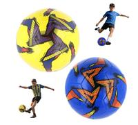 SRV Hub Paquete de 2 balones de fútbol de tamaño 5, color azul y amarillo, 32 paneles, listos para jugar, equipo de entrenamiento de fútbol para lecciones de educación física, kickabouts y juego al