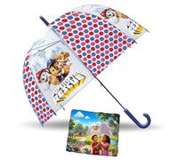 SRV Hub Paraguas resistente al viento para niños, cómodo paraguas de campana para niño, mantiene a los atletas jóvenes secos y felices de 3 a 7 años, Paw