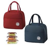 Srvauyea 2 Piezas Bolso Termico Comida Trabajo, Bolsa Almuerzo Termica Pequeña, Bolsa Nevera Pequeña, Plegable Bolse Porta Alimentos Trabajo con Papel de Aluminio Aislado para Oficina Camping Viajes
