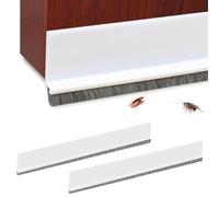 Srvauyea 2 Piezas Junta de Cepillo para Puerta, 100cm Autoadhesivo Burlete Bajo Puerta, Tope de Puerta con Cepillo, Burlete Silicona Puerta Autoadhesivo para Puertas Interiores y Delanteras