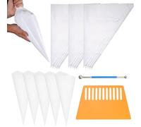 Srvauyea 20 Pieza Bolsa de Mortero, Bolsa de Lechada, Bolsas de Mortero de Calafateo con Rascador y Alisador de Juntas para Sellar y Lechada