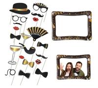 Srvauyea 21 Piezas Accesorios para Caja de Fotos, Marco de Fotos Inflable, Cumpleaños Photo Booth Props, Accesorios para Bodas, Accesorios de Fiesta, Photocall Cumpleaños para Fiestas Cumpleaños