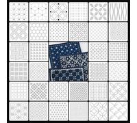 Srvauyea 32 Piezas Sashiko Plantillas de Plástico Kit, Estabilizadores Patrones Bordado Geométrico, Plantilla de Acolchado de Línea de Dibujo, Plantillas de Bordado para Coser Bordar y Acolchar a Mano