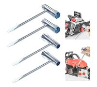 Srvauyea 4 Piezas Llave Inglesa Combinada 13mm x 19mm, para Bujias en Forma de T, Ajuste de Motosierra en Acero al Carbono para Coche Moto Barco