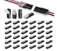 Srvauyea 40 Piezas Conectores de Cable de Coche de 2 Pines, 12V Conectores Eléctricos Rapidos, 18-22 AWG Conector de Conexión Rápida de Cable, Conector de Cable para Coche y Camión
