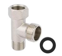 Srvauyea Válvula de Conexión de Tres Vías T, Válvula de Inversión para Inodoro con Dientes Rectos 3/8" y Dientes Laterales 1/2", Válvula de Conmutación de 3 Vías, Conexión de Tres Vías T Valve