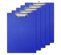 Srvnpioy Paquete de 5 Portapapeles A4 Azul, hecho de PVC y cartón, con Lazo para Colgar Retráctil, para Oficina, Hospital, Restaurante, Almacén