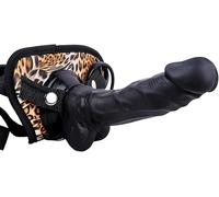 -SRVNT Ajustable Realista Stráp en Masajeador Doble Placer Relajarse Masaje Herramienta Påréjås Principåntés Júgúétés Séxualés Cønsøladør Véntøsa Fuérté/Black/21Cm/8.27In