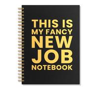 SRWNFOS This is My Fancy New Job - Cuaderno de espiral forrado con 160 páginas, divertidos cuadernos de tapa dura a rayas para el trabajo, regalos de trabajo para compañeros de trabajo, empleados