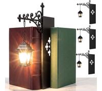 SRXY Library Lantern Mini Bookshelf Lamp,Library Lantern-Decorative Bookshelf Lighting, Reading Book Shelf Lamp Lights Between Books For Bookworms Or Study Reading Corner Home Library (3PCS)