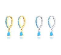 SS1 2PCS 925 STERLING SILLE SPABINO Rainbow Zircon Parring Hoops Parring for Lovers 'Woman Girl Pendientes Brincos Joyas finas TL0420