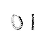 SS1 2pcs 925 Sterling Silver Girl's Huggies aretes Snake Snake Black Stone Classic Minimal Pendientes encantadores Pendientes Pendientes TL0419