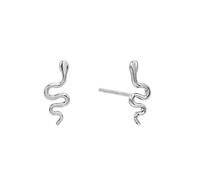 SS1 2pcs 925 Sterling Silver Girl's Huggies aretes Snake Snake Black Stone Classic Minimal Pendientes encantadores Pendientes Pendientes TL0419 (Color de gemas: 6)