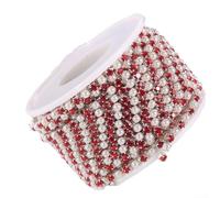 SS12 - Cadena de cristal con diamantes de imitación, 3 mm de ancho, 10 m de longitud, para coser o para manualidades, vestidos de novia y prendas, colorido (K)