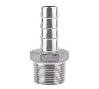 SS304 Conector de Manguera Racor de Tubería Adaptador de Manguera de Acero inoxidable Rosca BSP Macho(3/4 * 15mm)