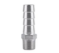 SS304 Conector de Manguera Racor de Tubería Adaptador de Manguera de Acero inoxidable Rosca BSP Macho(3/8 * 15mm)