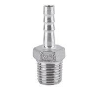 SS304 Conector de Manguera Racor de Tubería Adaptador de Manguera de Acero inoxidable Rosca BSP Macho(1/4 * 6mm)