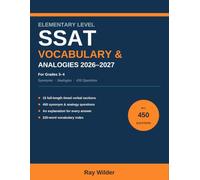 SSAT Elementary Level Vocabulary and Analogies Workbook 2026-2027: 450 Vocabulary and Analogy Questions in 15 Timed Sections with Complete Answer Explanations for Grades 3 and 4