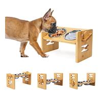 SSAWcasa Cuencos elevados Ajustables para Perros, Cuenco Inclinado Elevado para Comida de Bulldog francés, Cuenco Inclinado para Perros pequeños y medianos, comedero de Agua Antideslizante para Gatos