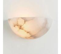 SSBHDM Aplique de pared de estilo minimalista francés, lámpara de pared con fuente de luz LED cableada, aplique de pared de alabastro natural, luminarias de pared para sala de estar, dormitorio y balc