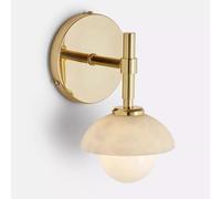 SSBHDM Lámpara de pared G4 Light Source con pantalla de cristal, aplique de pared de estilo medieval moderno, aplique de pared de alabastro natural, luminaria decorativa para restaurante, sala de esta