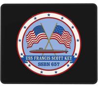 Ssbn-657 USS Francis Scott Key Mousepad Bordes Cosidos Mouse Pad Portátil Alfombrilla De Escritorio para Oficina Gaming Ordenador 25X30Cm