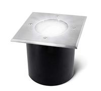 SSC-LUXon Jadina Foco de suelo para exteriores, orientable, plano, con lámpara LED, 5 W, 230 V, blanco neutro, IP67, foco cuadrado transitable