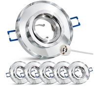 SSC-LUXon MIRELLA - Foco LED empotrable, orientable, redondo, cristal espejo, 6 focos GU10, módulo LED, corte 70-80 mm, salón y oficina