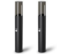 SSC-LUXon VARDA - Juego de 2 lámparas de pie con detector de movimiento y sensor crepuscular, para 1 bombilla E27, redonda, altura 50 cm, IP44