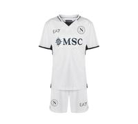 SSC NAPOLI Conjunto de competición Junior Away, EA7 producto oficial, camiseta y pantalón corto, réplica de fútbol para niños 2024/2025-4 años