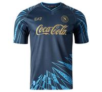 SSC Napoli [EA7] SSC Napoli Camiseta Pre-Match Azul 2025/2026 Ea7 Camiseta Unisex - Adulto (Paquete de 1)