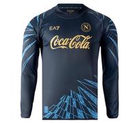 SSC Napoli [EA7] SSC Napoli Sudadera Pre-Match Azul 2025/2026 Sudadera de Manga Larga Unisex - Adulto (Paquete de 1)
