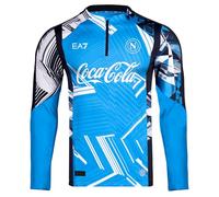 SSC Napoli [EA7] Sudadera Pre Match EA7, Producto Oficial, Manga Larga 2024/2025, Azul, XL