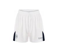 SSC Napoli Pantaloncino Gara Home Ea7 Pantalones fútbol, Blanco/Azul, S Corto Unisex Adulto