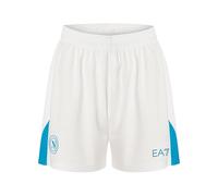 SSC NAPOLI Pantaloncino Gara Home Ea7 Pantalones fútbol, Blanco/Azul, S Corto Unisex Adulto
