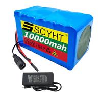 SSCYHT 24v10ah + t, Batería de Repuesto para Bicicleta eléctrica 7S4P, 24 V, 10 000 mAh, de PVC, de Litio, 24 V, 10 Ah, para Motor de Scooter de 0 a 240 W con Cargador.