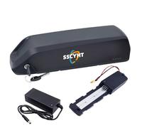 SSCYHT 36v17.5ah, Batería Bicicleta eléctrica 36V 10,4Ah 13Ah 15Ah 17,5Ah 18,2Ah con Cargador luz indicadora BMS Cerradura Seguridad y Placa Base de 4 Pines para Motor de 0 a 650W