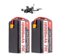 SSCYHT 6S 22,2 V Batería de Litio 70 C Batería LiPo 4S 14,8 V Baterías para Drones 3S 11,1 V Baterías de Repuesto para aeromodelismo y alimentación Respaldo con BMS,11.1v12ah 70c 2pack
