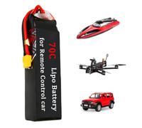 SSCYHT 70C Batería de Litio 14.8V 4S Batería para Dron 3S 11.1V Baterías Lipo 2S 7.4V Baterías Recargables para Coche RC, Modelo de avión, Buggy eléctrico con BMS,14.8v6ah 70c 1pack