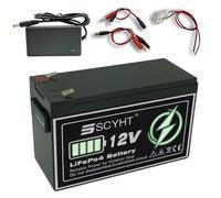 SSCYHT Batería de LiFePO4 12 V, 10 Ah, 6 Ah y 12 Ah Batería Iones Litio 12 V Baterías Recargables 8 Ah Baterías de Litio para Respaldo con indicador para Motores 50 W a 150 W,12v8ah